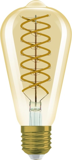 Lampa LED OSRAM Vintage 1906® Classic Edison FIL 60 cu soclu 27, reglabila, forma Edison, aurie, 8,8 W, 806 lm, 2400 K, lumina alba calda redusa, consum redus de energie, durata lunga de viata