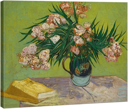 Wieco Art Oleanders 1888 Giclée Printuri pe panza Arta de perete de Van Gogh Picturi florale in ulei Reproducere pentru decoratiuni interioare Moderne intinse si inramate HD Clasice abstracte Flori Imagini de arta