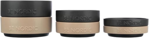 TRIXIE BE NORDIC bol ceramic pentru caini, 1200 ml, negru - bol modern pentru hranire cu apa pentru caini de talie mare, Ø 18 cm, bol ceramic cu invelis antiderapant din cauciuc - 24524