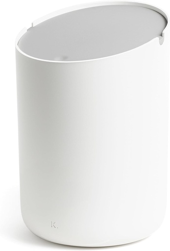 Cos de gunoi mini Kazai® „Tove” - 1,5 l | Cos de gunoi mic pentru toaleta | Pentru baie, bucatarie, birou sau masa | Galeata interioara antiderapanta | Alb