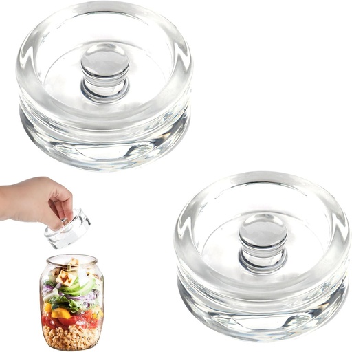 Greutati de fermentare din sticla XCDMJ - Set de fermentare format din 2 greutati de fermentare (7 cm) Piatra de cantarire cu maner usor si un spatiu functional pentru scurgerea excesului de saramura