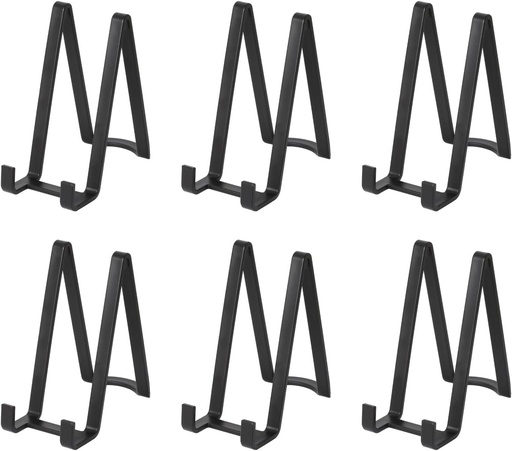 Sevalet decorativ pentru farfurii - Suport mic pentru farfurii | Suport de masa pentru rama foto - Sevalet de prezentare din plastic - 20 cm (6 bucati)