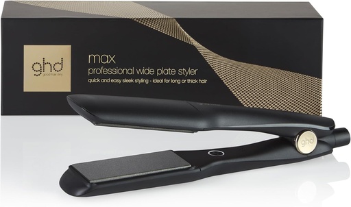 Placa de indreptat si de stylizat parul ghd Max Wide Plate, neagra - Placi mai mari pentru coafare rapida, mai multa stralucire, fara electrizare - Pentru par lung, gros sau cret