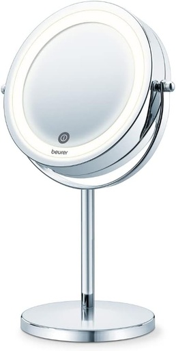Oglinda cosmetica Beurer BS 55, oglinda de infrumusetare cu marire de 7x, cu functie de diminuare a intensitatii luminoase, oglinda de machiaj iluminata cu lumina LED, ideala pentru machiaj si ingrijire faciala, oglinda compacta pentru baie
