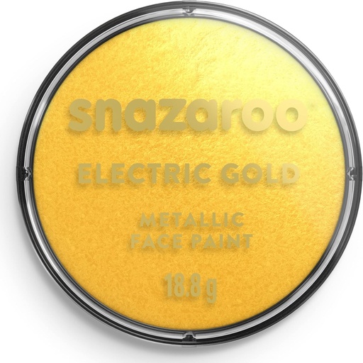 Vopsea faciala Snazaroo 1118777 - Auriu metalic, recipient de 18 ml - Vopsea faciala pe baza de apa, prietenoasa cu pielea, solubila in apa, fara parabeni, vopsea pentru fata si corp pentru copii si adulti