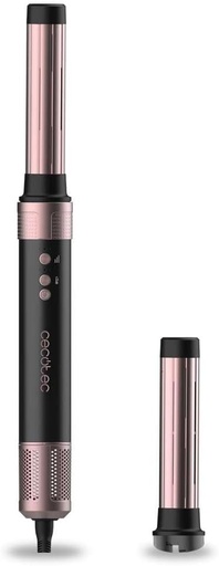 Aerograf Cecotec Coanda Bamba CermicCare 2 in 1 AirGlam Black Technology, 2 capete, 1400 W, motor digital, eliminator de incretire, 3 viteze, 3 temperaturi