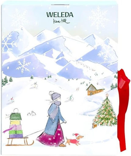 Calendar de Advent WELEDA Organic 2025 - Cosmetice naturale premium Calendar de Advent cu numaratoare inversa de Craciun, cabana, cu cadouri de ingrijire a fetei si corpului pentru o experienta speciala de Advent pentru barbati si femei