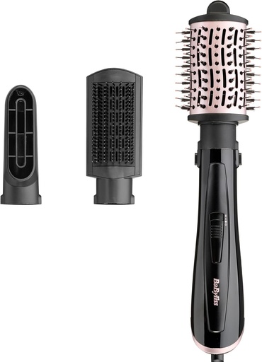 BaByliss Style Smooth 1000, perie cu aer cald 3 in 1 pentru uscare cu foehnul, indreptare si adaugare de volum, 1000W, AS128E