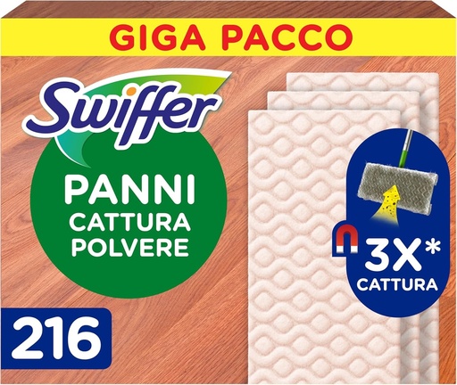 Lavete Swiffer pentru colectarea prafului, 216 lavete din microfibra uscate, capteaza praful si murdaria, excelente pentru toate tipurile de podele si par de animale, format Giga