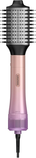 Aparat de coafat GRUNDIG HS 6482 pentru volum si bucle HS 6482, 1200 W, ceramica cu ulei de argan, functie ionica, 2 setari de temperatura/flux de aer, jet de aer rece, accesoriu oval pentru bucle, onduleuri si volum, roz/violet