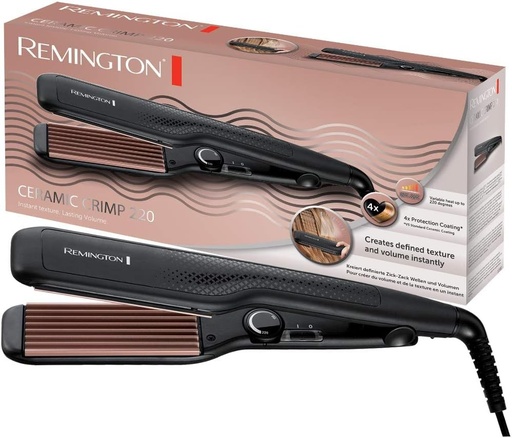 Placa de indreptat parul Remington - Zigzag Waves & Volume (placi de coafat de 37 mm, 150-220°C pentru par fin si gros, strat antistatic din ceramica-turmalina) Placa de indreptat parul / ondulator / placa de indreptat parul S3580