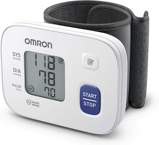 Tensiometru OMRON RS1 pentru incheietura mainii - Monitor portabil de tensiune arteriala si hipertensiune arteriala la domiciliu, validat clinic
