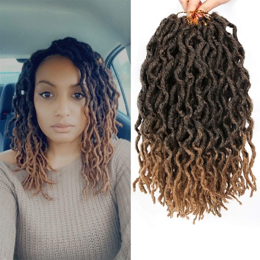 6 pachete de par sintetic, 30,5 cm, ondulat, crosetat, par sintetic, Nu-Locs scurte, par crosetat, dreaduri, zeita, locs, par crosetat, 20 radacini/pachet, #T1B/27
