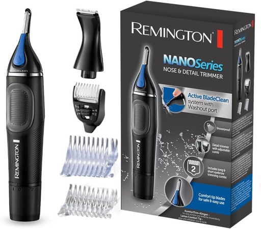 Masina de tuns multifunctionala Remington [masina de tuns pentru nas, masina de tuns pentru urechi, masina de tuns pentru sprancene, masina de tuns pentru barba] incl. 2 piepteni atasabili, masina de tuns pentru detalii 1-5 mm, NE3870