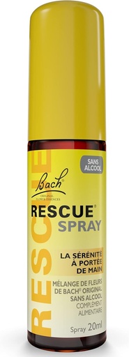 RESCUE - Spray fara alcool pentru bunastare emotionala naturala - Amestec original de 5 remedii florale Bach - Ideal pentru stresul cotidian: calatorii, examene, intalniri, zile aglomerate - 20 ml