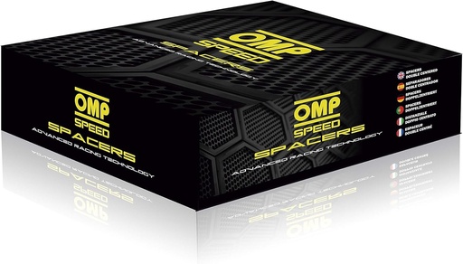Set de 2 distantiere roata OMP Speed ​​(centrate) Grosime: 15 mm PCD: 4x100 CB: 56.1 OD: 139 Surub x8 M12x1.5 Conic + Prezon x8 M12x1.5 Aluminiu Negru - OMPS08041501