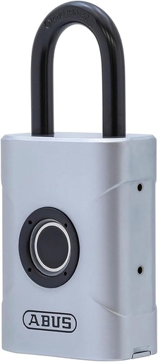 Lacat cu amprenta ABUS Touch 57/45 - fara cheie, rezistent la intemperii - IP66 si IP68 - pentru sala de sport, birou, casa, gradina si multe altele, argintiu, 45 mm