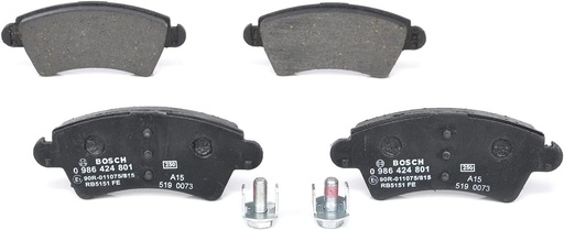 Bosch BP942 - Placute de frana fata pentru autoturisme - Calitate Bosch - Reducere a zgomotului si a prafului - Certificare ECE-R90 - Fara cupru - Set de 4 placute - Cu accesorii