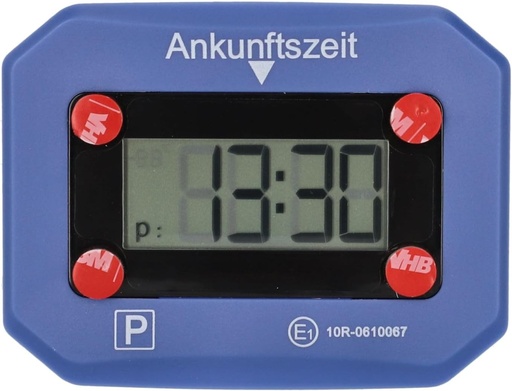 Ceas digital de parcare cartrend pentru masini, disc electronic de parcare cu aprobare KBA, timp de sosire automat, cu afisaj, fiabil, inclusiv baterie si tampoane adezive 3M