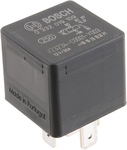 Releu mini Bosch 0332019109 12V 30A, 5 terminale, IP5K4, rezistenta la temperatura de la -40°C la 100°C