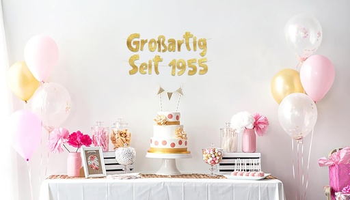 Banner sclipitor cu inscriptia „Great Since 1955”, decoratiuni si accesorii pentru petrecere pentru cea de-a 70-a aniversare