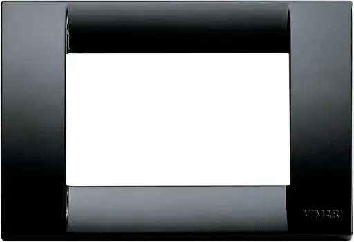 VIMAR, 16743.16 Placa Idea Classic 3 module din technopolymer, neagra, 1 bucata