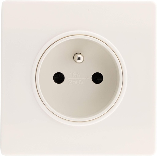 Priza auto Zenitech 2P+T 16A cu gheare - Alb - Diwone