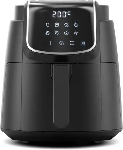 Friteuza cu aer cald Midea MF-CN40C2 4L, friteuza cu aer fara ulei 1500W, 8 moduri de gatire preprogramate, 35-200℃, coacere, prajire, gratar, decongelare, alarma de vibratii, temporizator de 60 de minute, 41 de retete, lavabila in masina de spalat vase