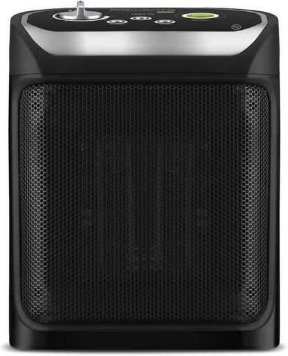 Rowenta Mini Excel Eco Safe Incalzitor cu Ventilator Ceramic, Radiator Electric, Incalzitor Auxiliar, Siguranta Imbunatatita, Puternic, Silentios, Compact SO9266F0, Negru