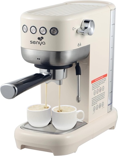Espressor si cappuccino Senya Tasty Coffee Cream cu 20 de bari, 1300 W, Thermoblock, spumator de lapte, oprire automata, SYBF-CM006C