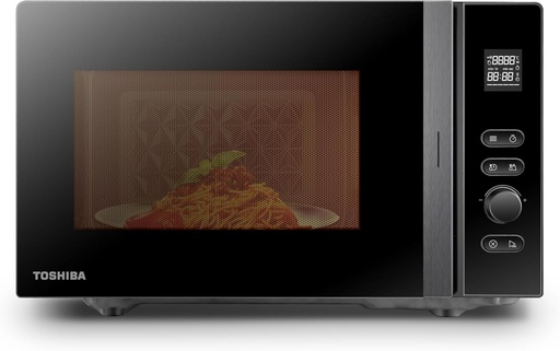 Cuptor cu microunde Toshiba MV-AM20T(BK) / Cuptor cu microunde Solo / 20 L / 800 W / 5 niveluri de putere / 12 programe automate / Interior emailat / Usor de curatat / Functie de dezghetare / Platou rotativ din sticla (24,5 cm) / Negru