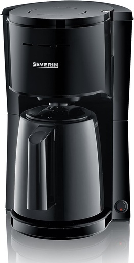 Aparat de cafea cu filtru SEVERIN cu carafa termica, aparat de cafea pentru pana la 8 cesti, aparat de filtru atractiv cu carafa izolata, negru, 1 litru, KA 9306