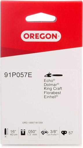 Lant de drujba Oregon 91P cu 57 de actionare, compatibil cu bare de 16 inch (40 cm), compatibil cu Titan, Gardenline, Black & Decker, Ryobi, Qualcast si alte marci