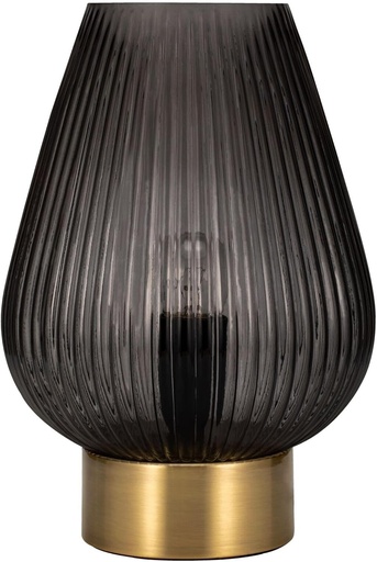 Lampa de masa Pauleen 48158 Crystal Gloom, antracit, stil cristal, max. 40W, E14, fumuriu/alama, 230V, sticla