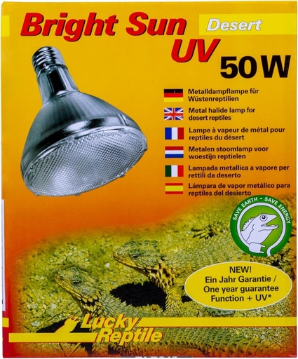 Lampa de exterior Lucky Reptile Bright Sun UV Desert, putere: 50 wati