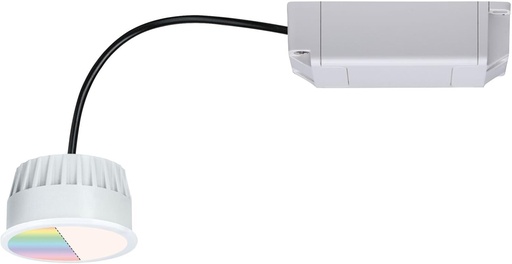 Paulmann 93075 Modul de lumina incastrat LED, tip moneda, Smart Home, Zigbee, RGBW, 400lm, 51mm, rotund, i1x5.2 W, reglabil, plastic satinat, 2700 K, moneda