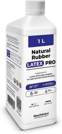LATEX PRO - Latex lichid natural pentru confectionarea de masti, modelare si efecte speciale, mestesuguri, Halloween, netoxic, sigur si usor de utilizat (1 litru)