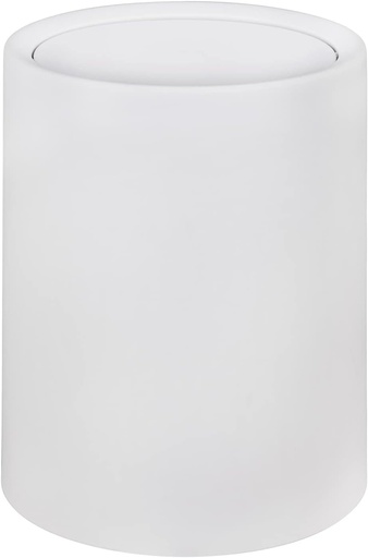 WENKO Cos de gunoi cu capac basculant, model Atri, capacitate 6 litri, cu capac din plastic de inalta calitate si galeata interioara, capac tip slip-up care face sacii de gunoi invizibili, (L/A x I): Ø 21 x 25,5 cm, alb