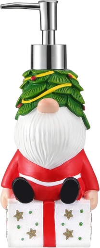 Dispenser de sapun Shinowa, sticla reincarcabila cu pompa in forma de brad de Craciun, dozator de sapun de vase din rasina, sticle cu pompa de lichid de mare capacitate pentru decorarea chiuvetei de bucatarie si a baii, verde