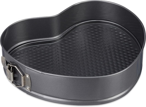 Tava pentru tort Relaxdays XL, forma de inima, romantica, antiaderenta, detasabila, 28,5x25 cm, otel carbon, 6,5 x 28,5 x 25 cm