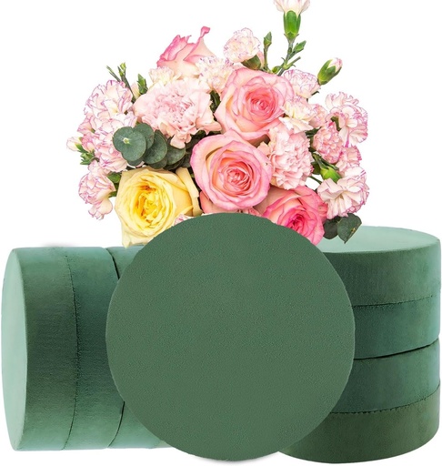 YAYODS 8 Bucati Spuma Florala - Spuma Florala Rotunda 20 x 4 cm - Spuma Florala Verde pentru Mestesuguri pentru Nunti, Zile de Nastere, Sarbatori, Gradina, Decoratiuni Florale