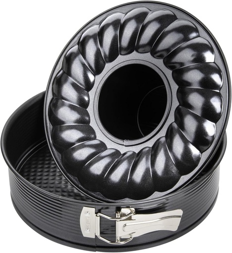 Tava cu arc Zenker cu baza plata si tubulara – tava de copt cu strat antiaderent, Ø26cm, rezistenta la caldura pana la 230° Celsius, neagra