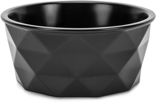 Bol ceramic Lionto pentru animale de companie cu baza din silicon antiderapanta, 550 ml, bol pentru caini fabricat dintr-un material robust si neutru din miros, usor de curatat, design ergonomic, bol cu ​​apa pentru caini si pisici, negru