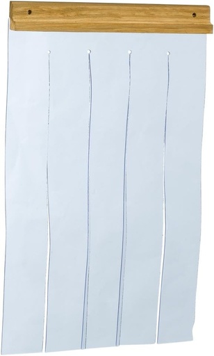 Cortina de usa Ferplast pentru custi de caini model Domus Small si Baita 60, usa pentru custi de exterior, lamele transparente din PVC, impermeabila, protectie impotriva vantului si frigului, 22,5 x 36 cm