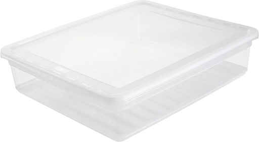 Cutie de depozitare keeeper cu capac si sistem de inchidere glisanta, 39 x 33,5 x 9 cm, 9 L, Cornelia, transparenta