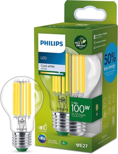 Bec LED ultra-eficient Philips CLA 100WA60 E27 4000K CL UE SRT4