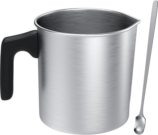 sevkumz Topitor de ceara 1,2 l cu lingura de 17 cm, topitor de ceara din aluminiu cu maner rezistent la caldura pentru fabricarea lumanarilor