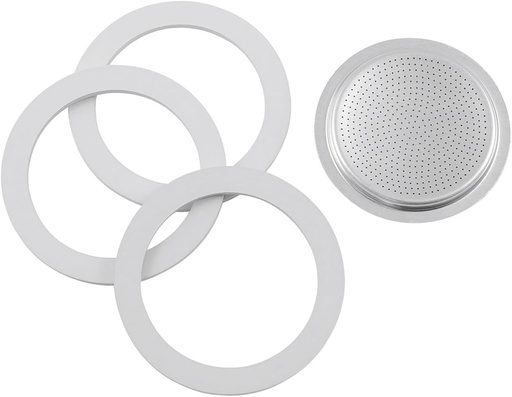 Garnituri Bialetti, 3 bucati, si filtru, 1 bucata, pentru espressor de 6 cesti, aluminiu