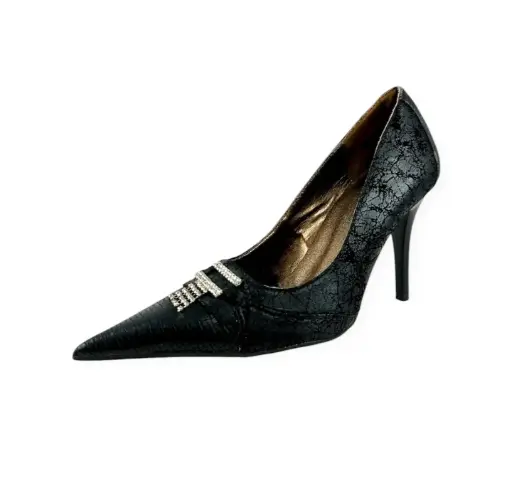Pantofi cu toc cui Jade Butterfly Negru, marime 35-40