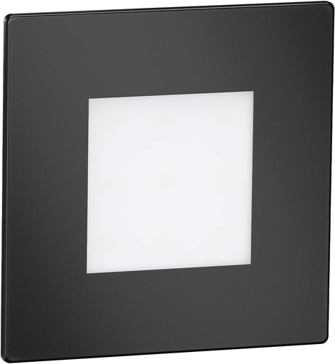 ledscom.de Aplica incastrata LED FEX pentru scari/perete, pachet de 5, pentru interior si exterior, patrata, neagra, 85 x 85 mm, alb cald
